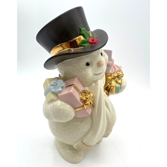 Lenox Snowman Porcelain Figurine Collection Special Delivery Gold Anthropomorphi - Picture 6 of 9